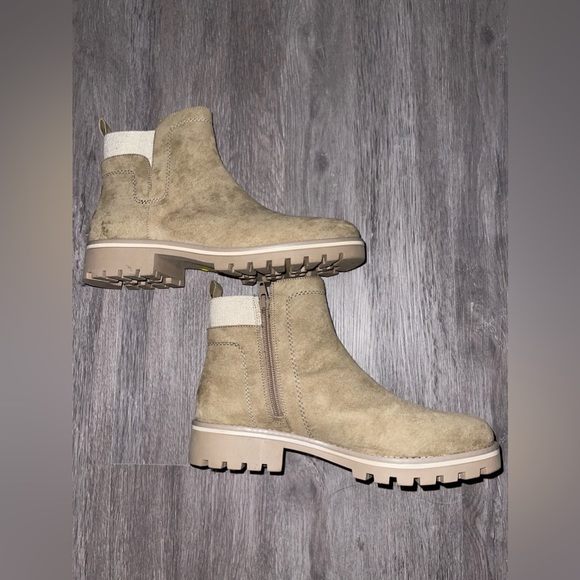 Beige/Tan Suede Ankle Boots - Picture 3 of 4
